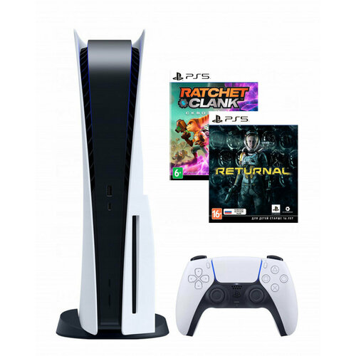 Игровая приставка Sony PlayStation 5 с дисководом 825 ГБ SSD Ratchet Clank Returnal белый 7880000₽