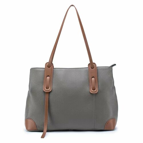 фото Сумка шоппер bgt-8382-2, фактура зернистая, серый