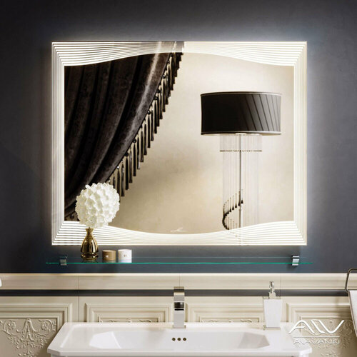 Alavann Зеркало Alavann Monaco 80 см с подсветкой, квадратное, белый