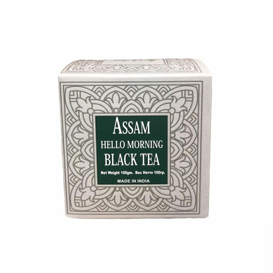 Чай черный Ассам крупнолистовой крепкий Assam Hello Morning Black Tea Bharat Bazaar 100 г