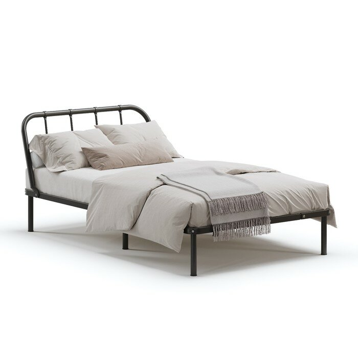 фото Кровать разборная металлическая Мира 1200х2000 черная 9776999