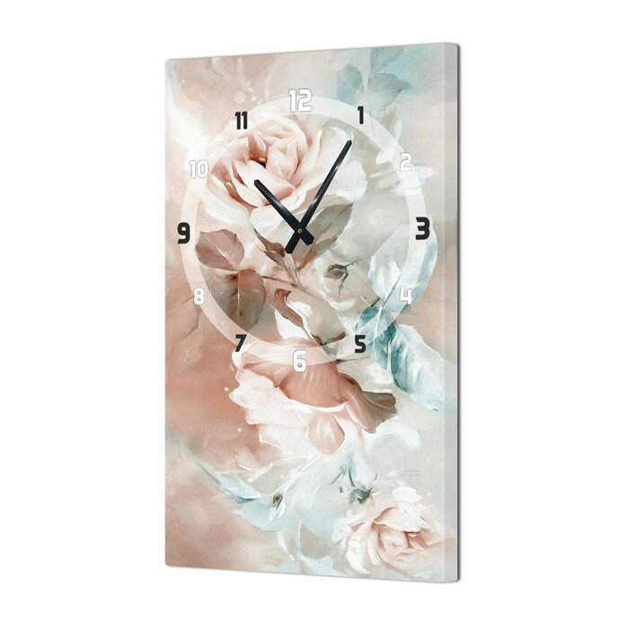 Часы-картина настенные, серия: Интерьер, "Цветы", плавный ход, 35 х 60 см 9766553