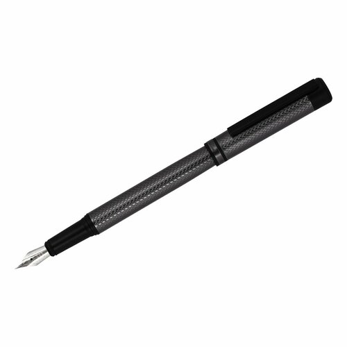 Ручка перьевая Delucci Antica, черная, 0,8 мм, корпус графит, подарочный футляр (CPs_81470)