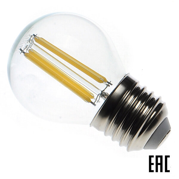 Лампа филаментная светодиодная 5Вт Filament прозрачная E27 4500К светодиодная 