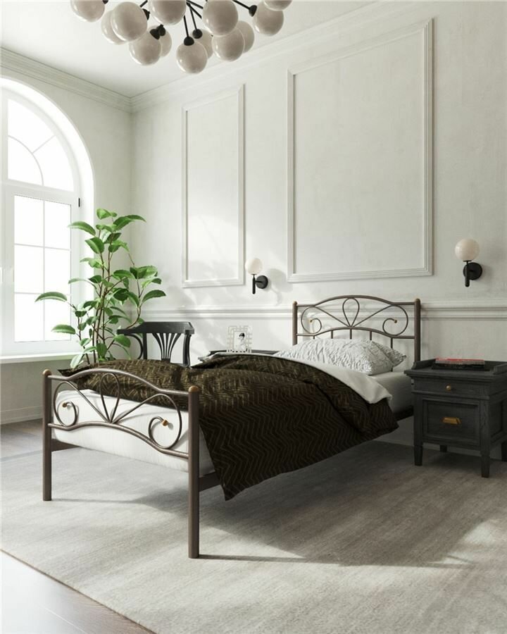 RB Глэдис 90х200 с изножьем Коричневый бархат