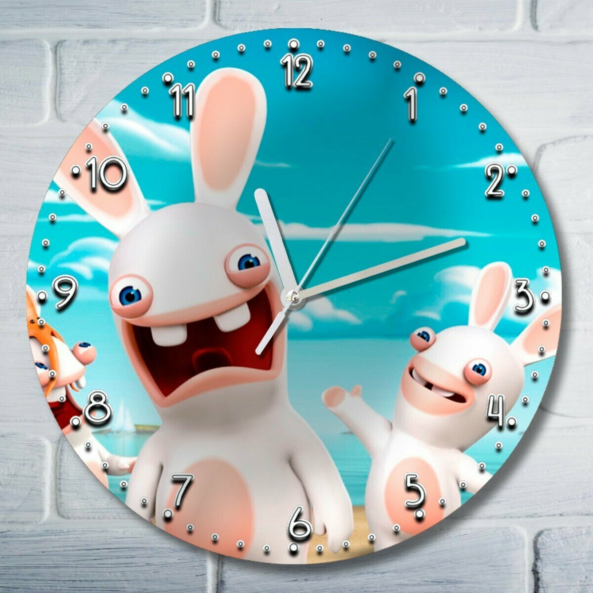 Настенные часы УФ с рисунком игры Rabbids Invasion - 3455
