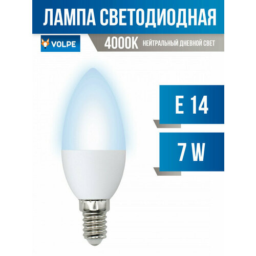 Volpe NORMA  E14 7W(600lm) 4000K 4K  37x100 LED-C37-7W/NW/E14/FR/NR (. 675715)