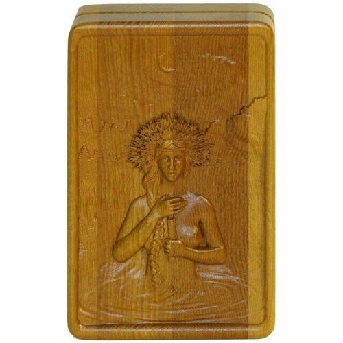 Резная шкатулка из массива мореного ясеня Купалинская ночь 20х12х4,5 см 999-RTB-321L