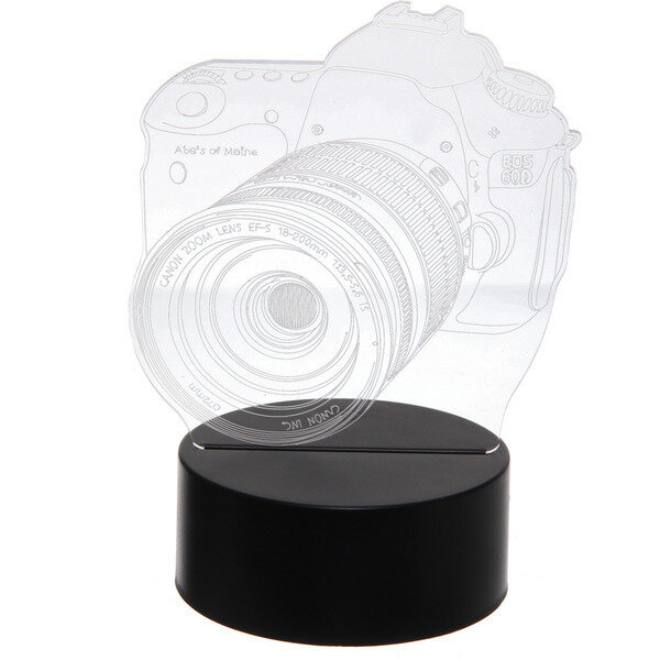 Светильник ночник «3D-Фотоаппарат» на пластиковой подставке, с включателем USB - фотография № 2