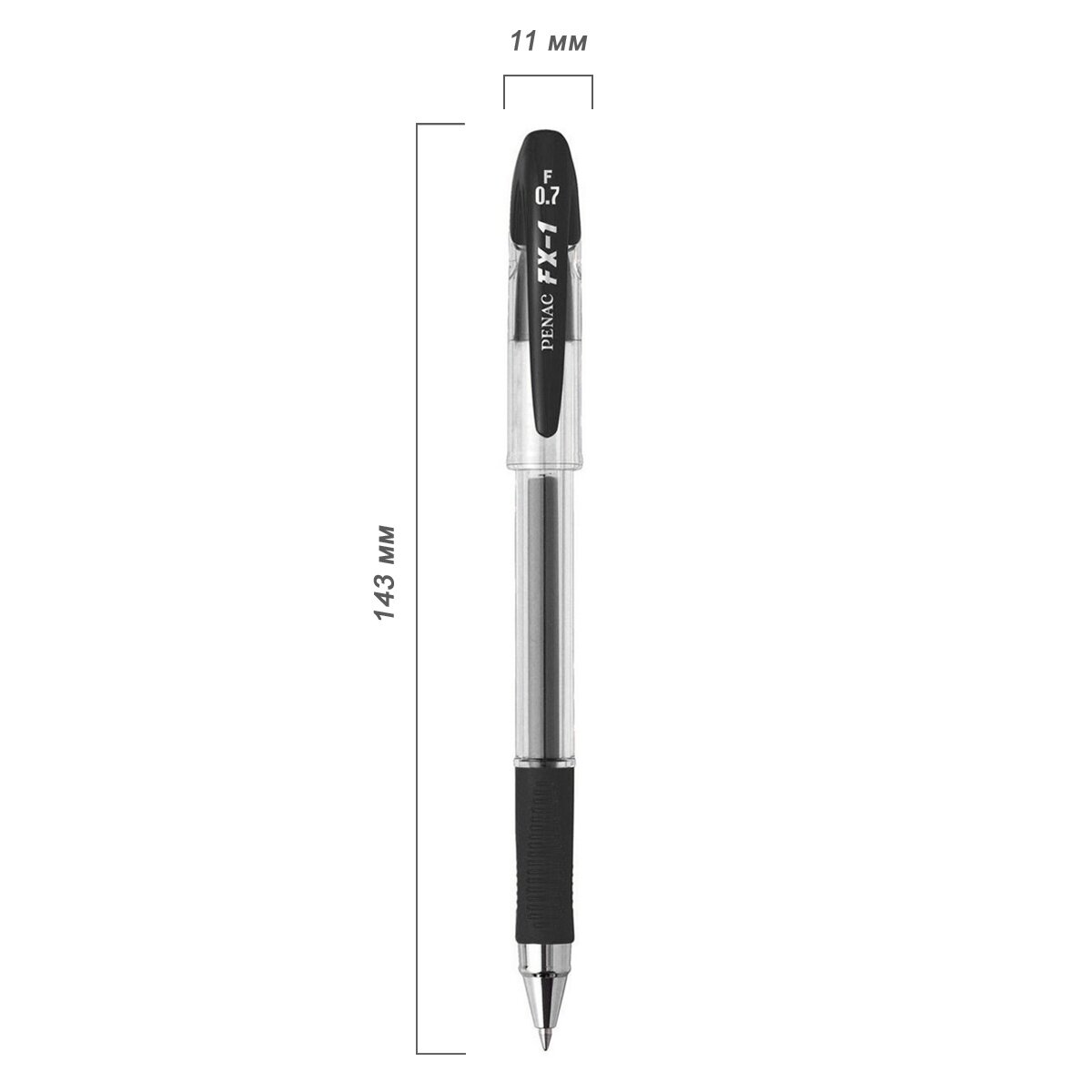 Ручка гелевая Penac "FX-1" Gel 0,7 мм черная - фото №6