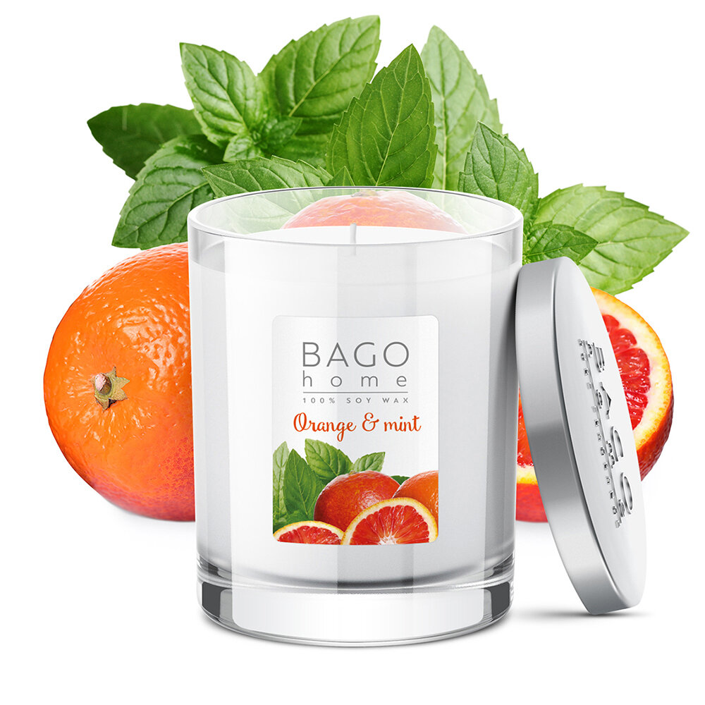 Свеча ароматическая BAGO home Ориджиналс. Апельсин с мятой - фото №4
