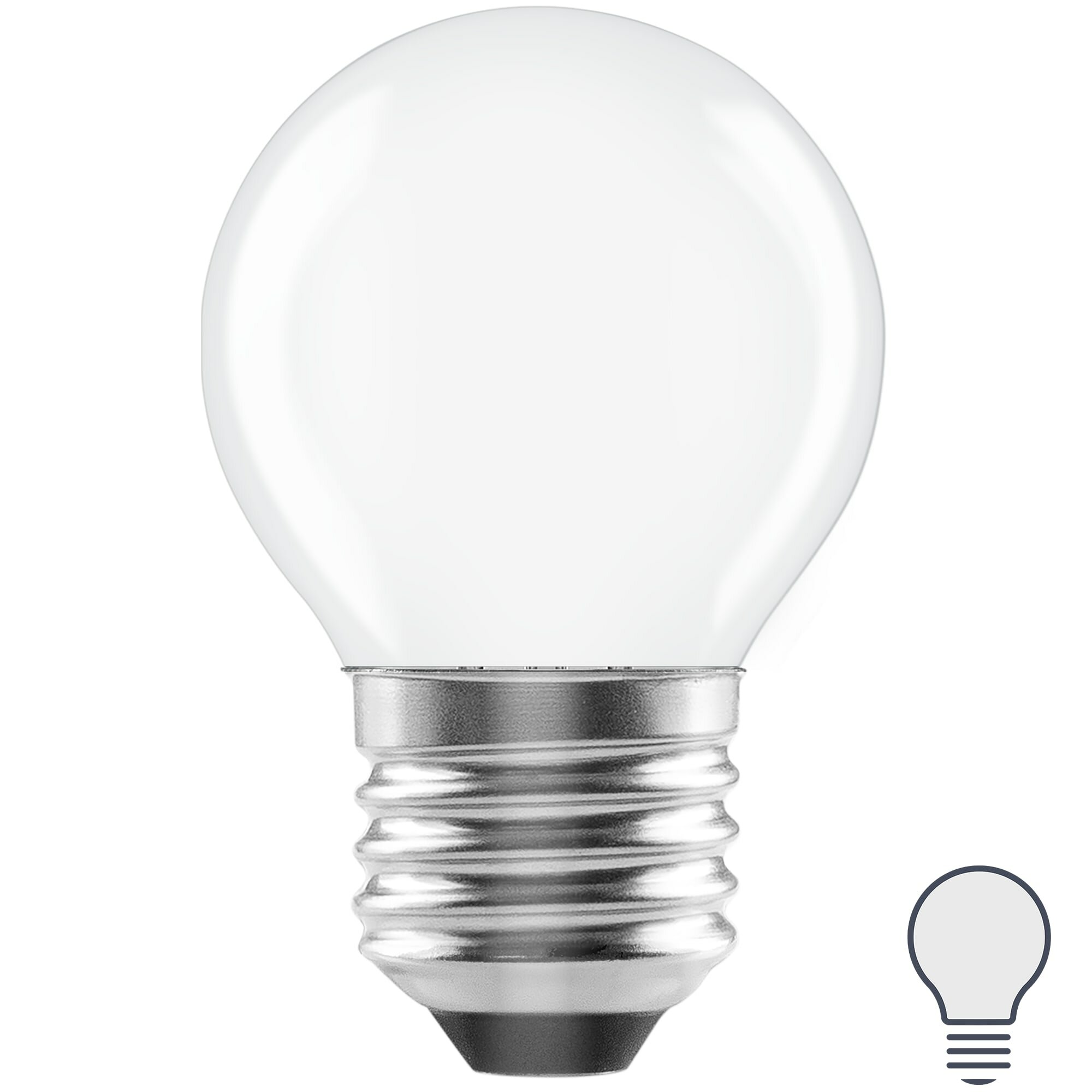 Лампа светодиодная Lexman E27 220-240 В 6 Вт шар матовая 750 лм нейтральный белый свет. Набор из 2 шт.