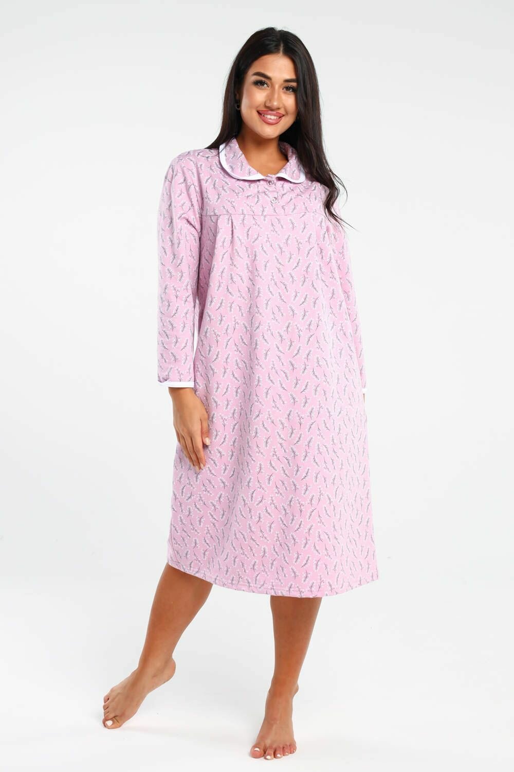 Сорочка ночная М-186 размер 48-62 (54, Розовый) - фотография № 2