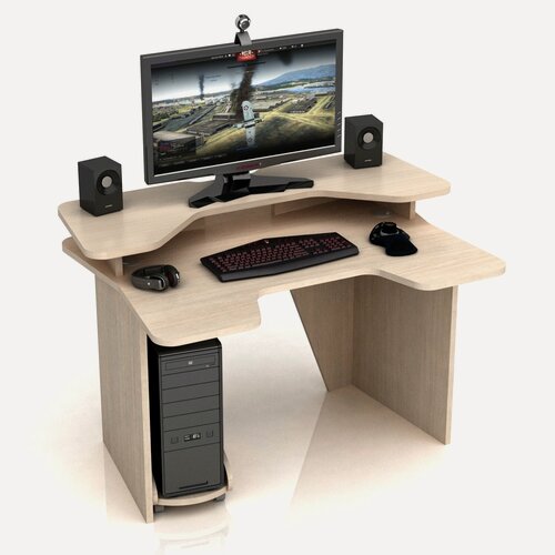 Изображение товара Геймерские стол Dr.Racer Comfort Sport2 (DXComfort/ПС8 2шт./Sport2) Дуб Молочный