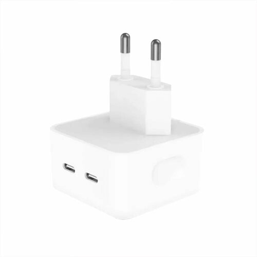 Адаптер type C / Зарядка / Блок питания для телефона 35 W с двумя разъемами USB-C (TYPE C ) для iphone и андроид / Белый