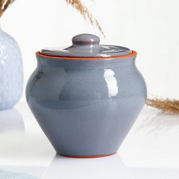 фото Горшочек под жаркое с крышкой "Вятский" 0.7л, серый