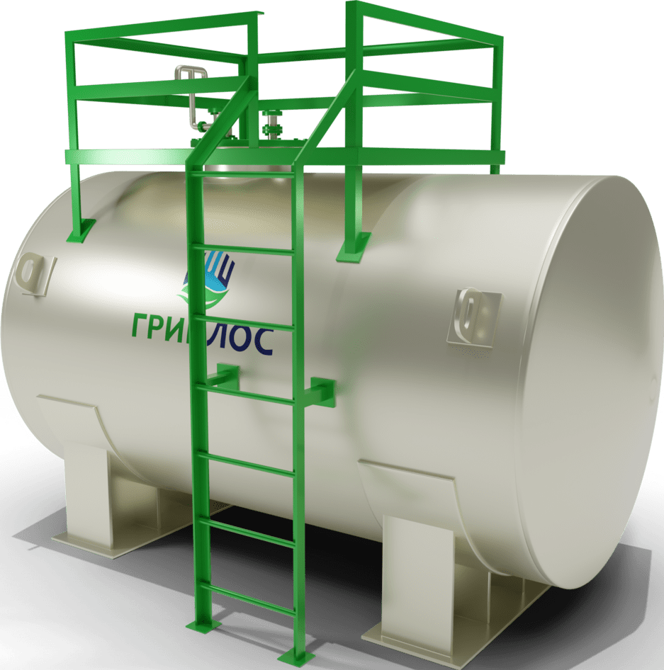 Универсальная промышленная емкость гринлос Емкость стальная 10 м3 горизонтальная наземная