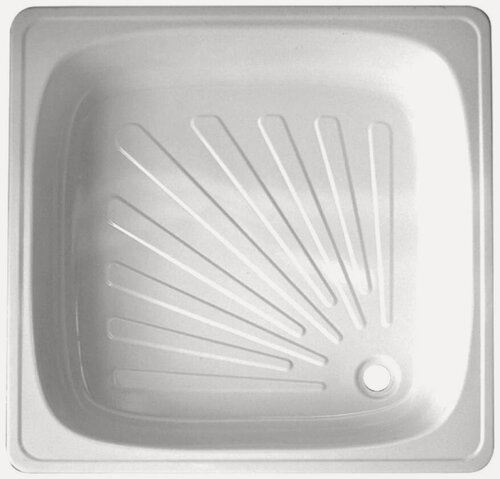 Изображение товара Душевой поддон квадратный стальной 80х80х13 см белый