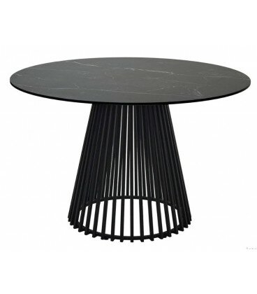 фото Стол TERNI 120 MATT BLACK MARBLE SOLID CERAMIC Черный мрамор матовый, керамика/Черный каркас