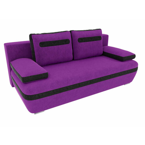 Artum Прямой диван Каир вельвет фиолетовый вставка черная