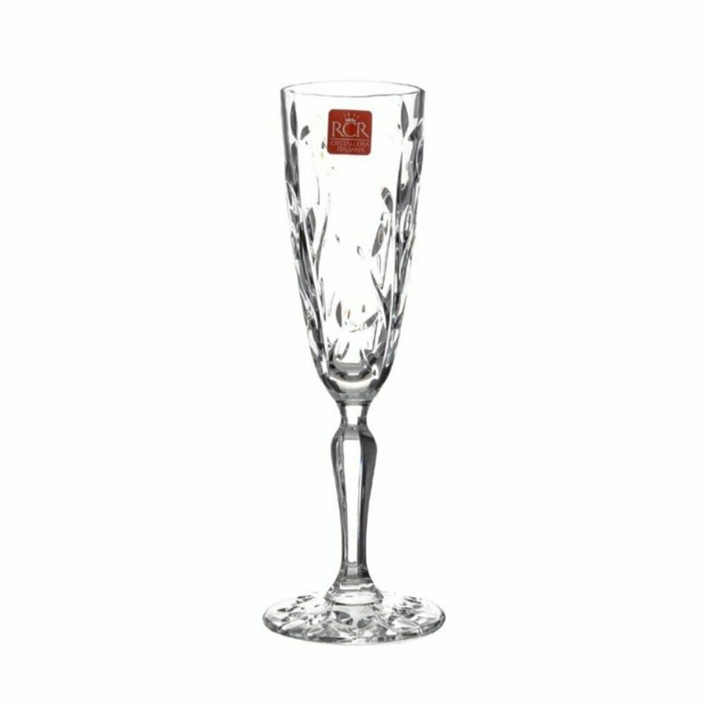 Бокал для шампанского, 180 мл, хрустальное стекло, 6 шт, RCR, Laurus, 56 934