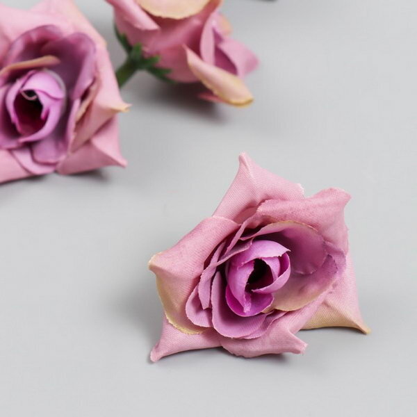 Бутон на ножке для декорирования "Роза Экзотик фиолетовая" d=5 см, 4 шт.