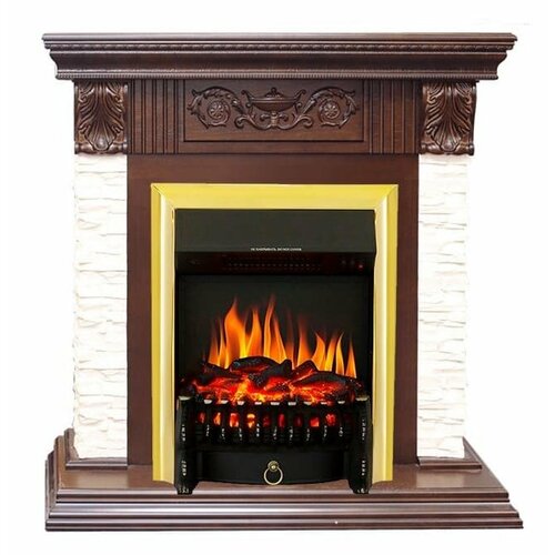 Камин Royal Flame Luxemburg Сланец/Темный дуб с Fobos FX Brass камин royal flame luxemburg сланец темный дуб с majestic fx black