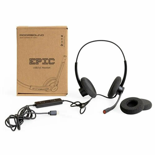 Профессиональные наушники ADDASOUND Epic 302c (UC) с микрофоном / USB-C / шумоподавление / гарнитура для компьютера / Stereo (Стерео) (ADD-EPIC-302c)