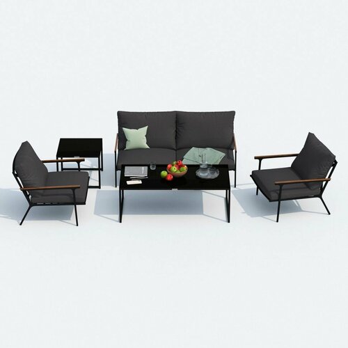 Лаунж зона Ideal Patio FESTA с двухместным диваном Антрацит лаунж зона с диваном aria шоколадный закаленное стекло