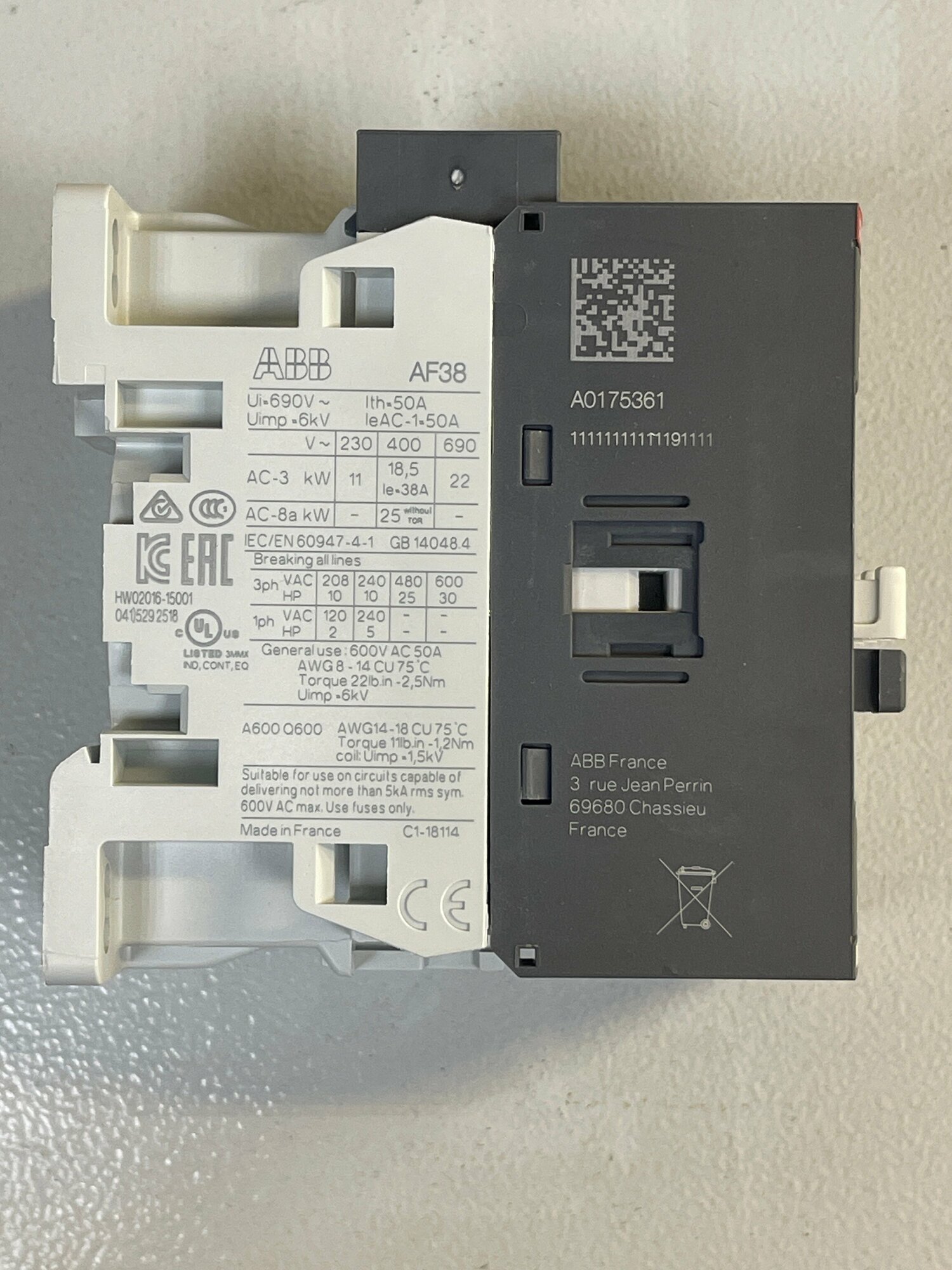 Магнитный пускатель/контактор перемен. тока (ac) ABB 1SBL297001R1200 — фото 1