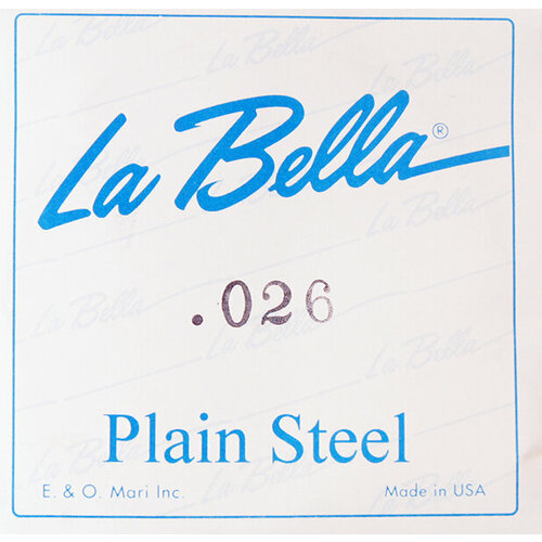 Отдельная стальная струна без оплетки, сталь, 026, La Bella PS026 ps009 отдельная струна без оплетки 009 la bella