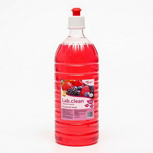 Жидкое мыло красное Ягодный микс, крышка дозатор, 0.5 л