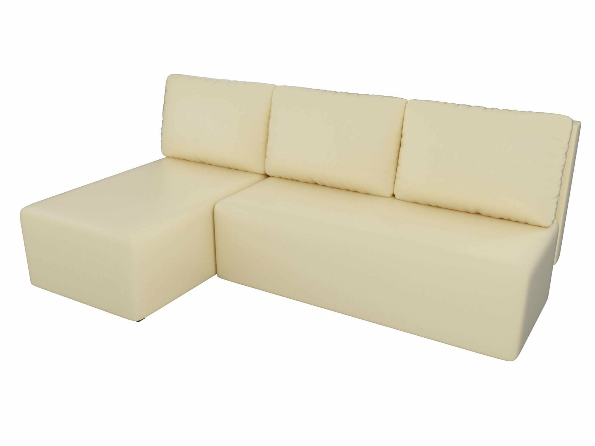 фото Artum Угловой диван Поло эко кожа бежевый левый