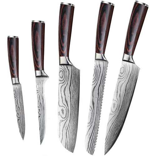 Набор ножей Xiaomi Spetime 5-Pieces Kitchen Knide set Red