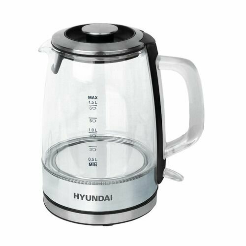 Чайник электрический Hyundai HYK-G2403 2200Вт черный и серебристый 316000₽