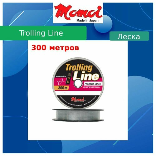 фото Монофильная леска для рыбалки momoi trolling line 0,40 мм, 15,0 кг, 300 м, прозрачная, 1 штука