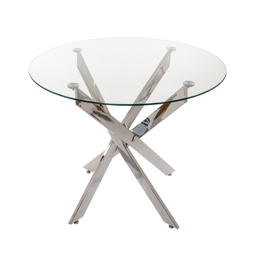 Стол обеденный La-Alta DT631 90*90*75 Стекло/Хром