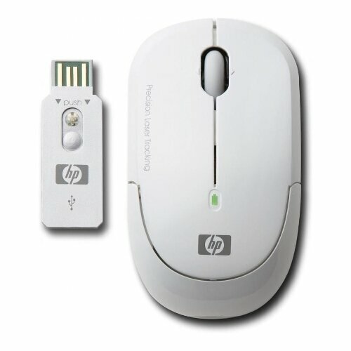 Мышь беспров. HP Wireless Laser Mini Mouse, White, USB (KM407AA)