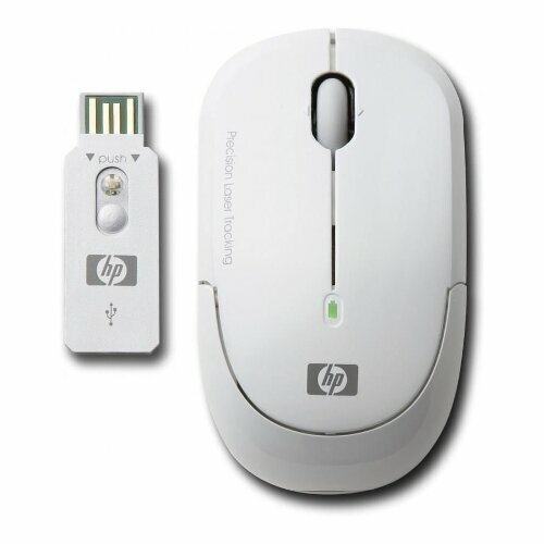 Мышь беспров HP Wireless Laser Mini Mouse White USB KM407AA 312900₽