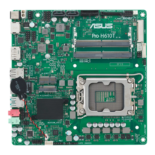 Материнская плата ASUS PRO H610T-CSM LGA1700 H610 2DDR5 DPHDMI 2 SATA 60 M2 USB 32 USB 20 mITX 90MB1G60-M0EAYC PRO H610T-CSM 26742₽