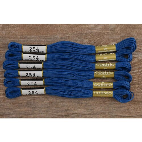 Нитки Мулине COSMO, синие, 6 шт