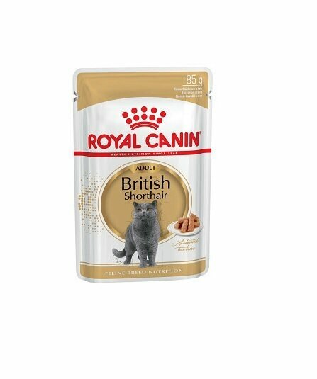 ROYAL CANIN British Shorthair Корм влаж.кус.в соусе.д/британских кошек 85г - фото №2