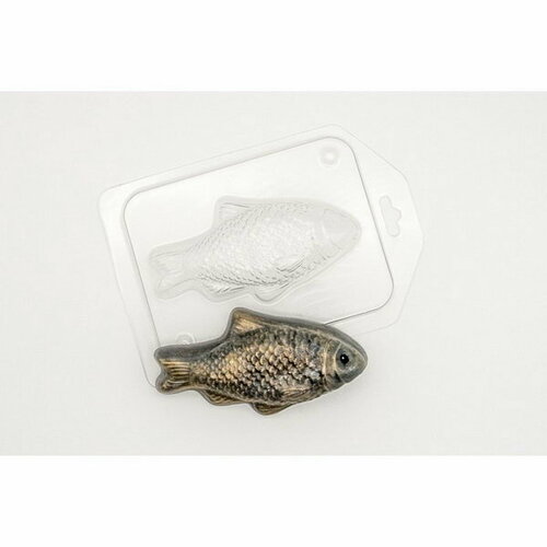 Пластиковая форма для мыла Золотая рыбка 10х5 см