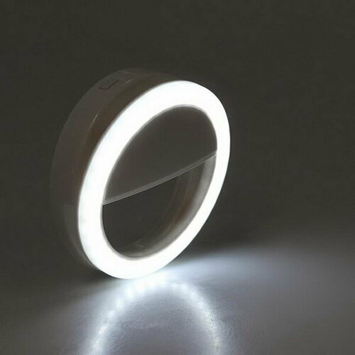 Светодиодная кольцевая лампа для телефона LuazON AKS-03 от батареек 3 режима белая 30200₽