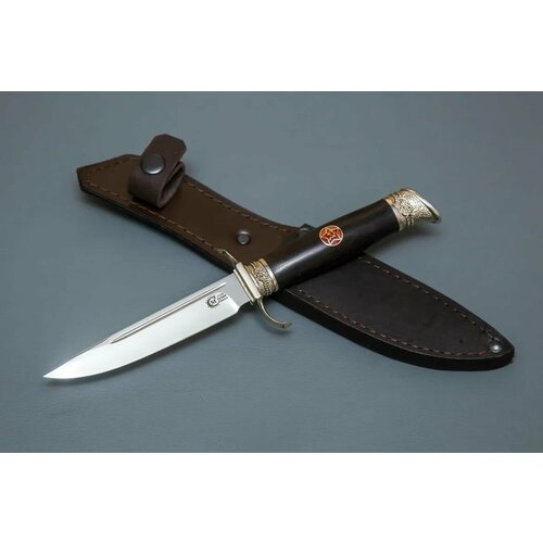 фото Нож из кованой стали х12мф «финка морская», рукоять литье мельхиор, ценные породы древесины - кузница сёмина кузница сёмина юрия михайловича