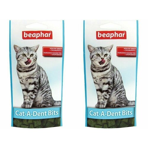 Beaphar Лакомство для кошек CAT-A-DENT BITS подушечки для чистки зубов 35 г 2 уп 1739₽