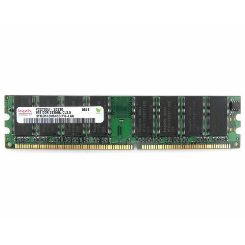 Оперативная память для ПК 1 ГБ Hynix DDR 333 DIMM 1Gb PC2700u -1 шт 139000₽