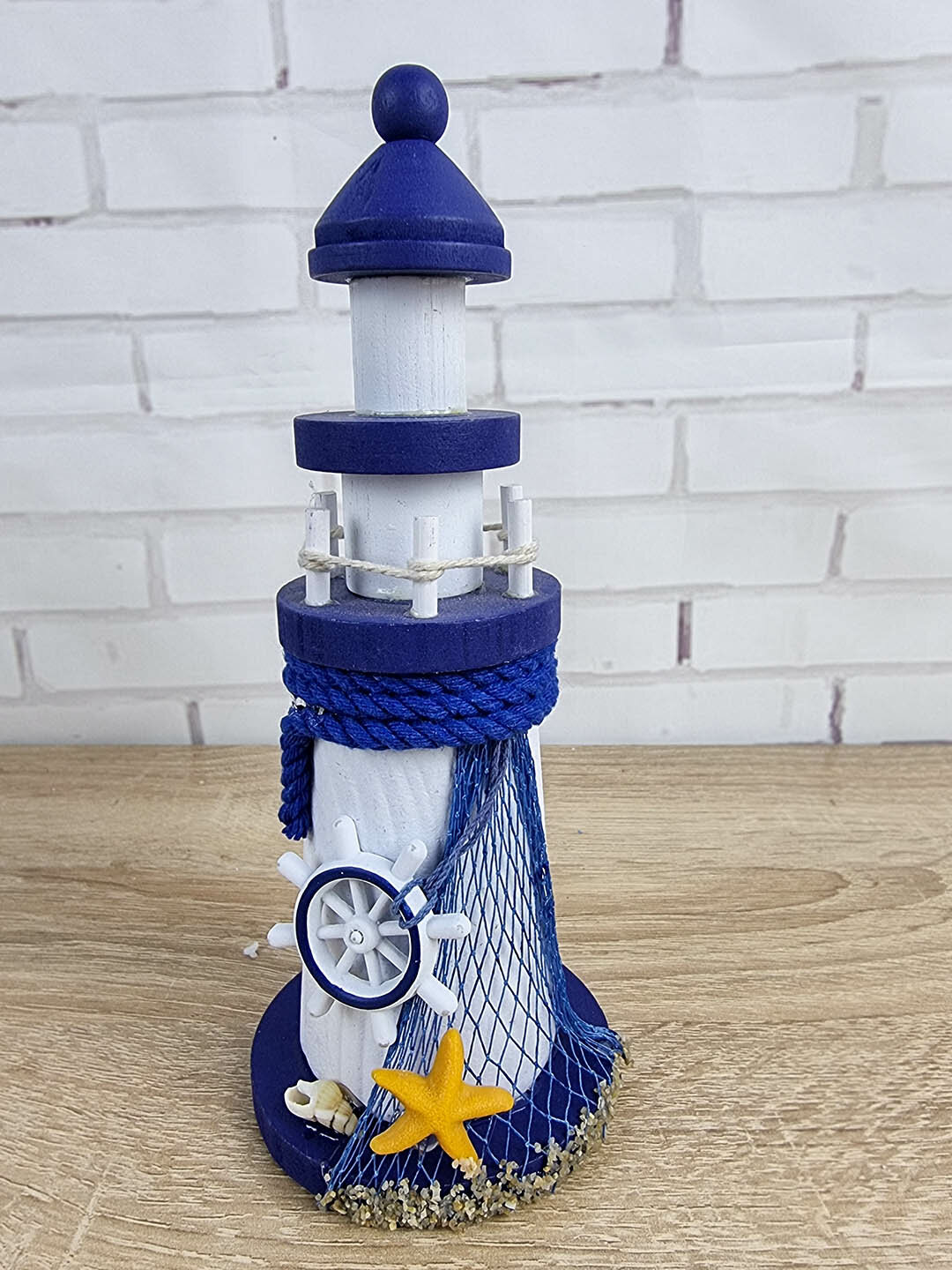 Декоративный Маяк 19x8x8см, Дерево, Sand Light House Handwheel