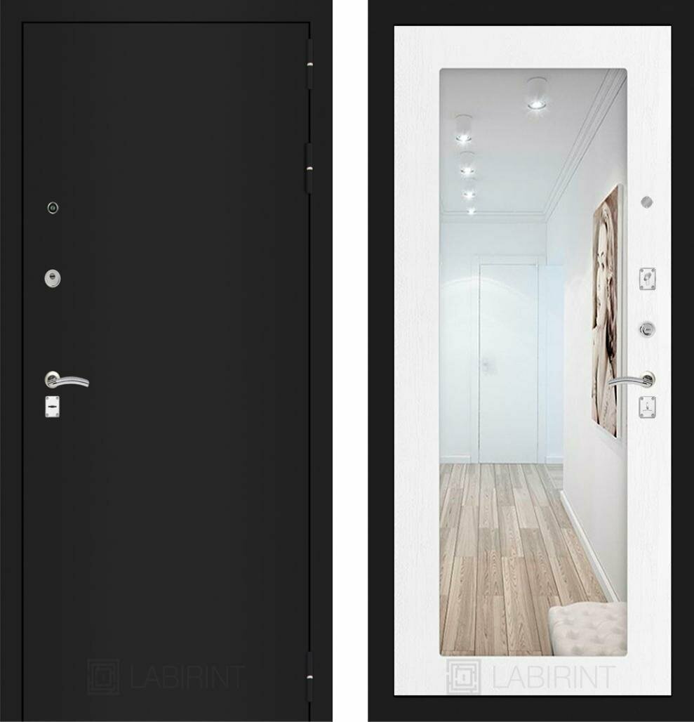 фото Входная дверь Labirint Classic "Шагрень черная" 18 880x2050, открывание правое