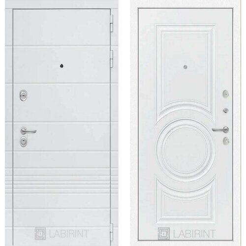 Входная дверь Labirint Trendo 23 "Белый софт" 880x2050, открывание правое